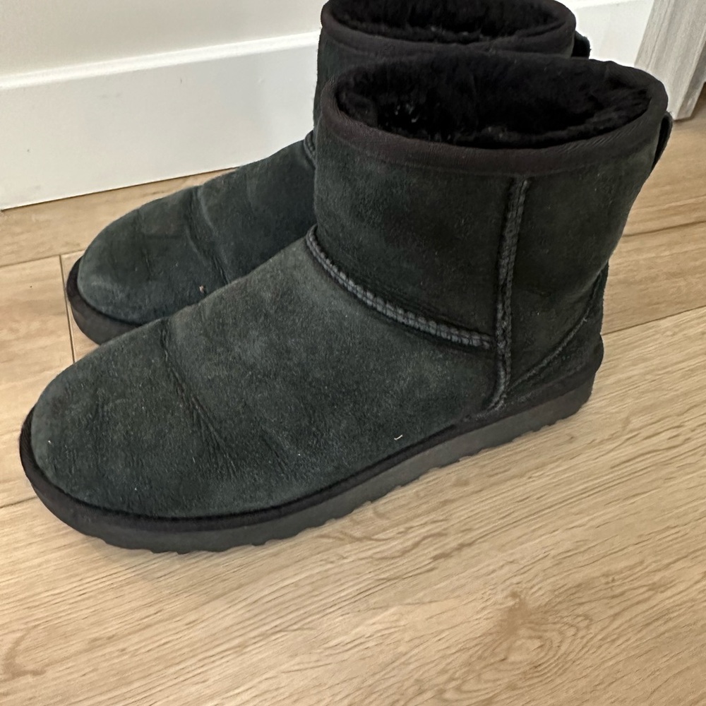 UGG Black Suede Ankle Boots mini classic II